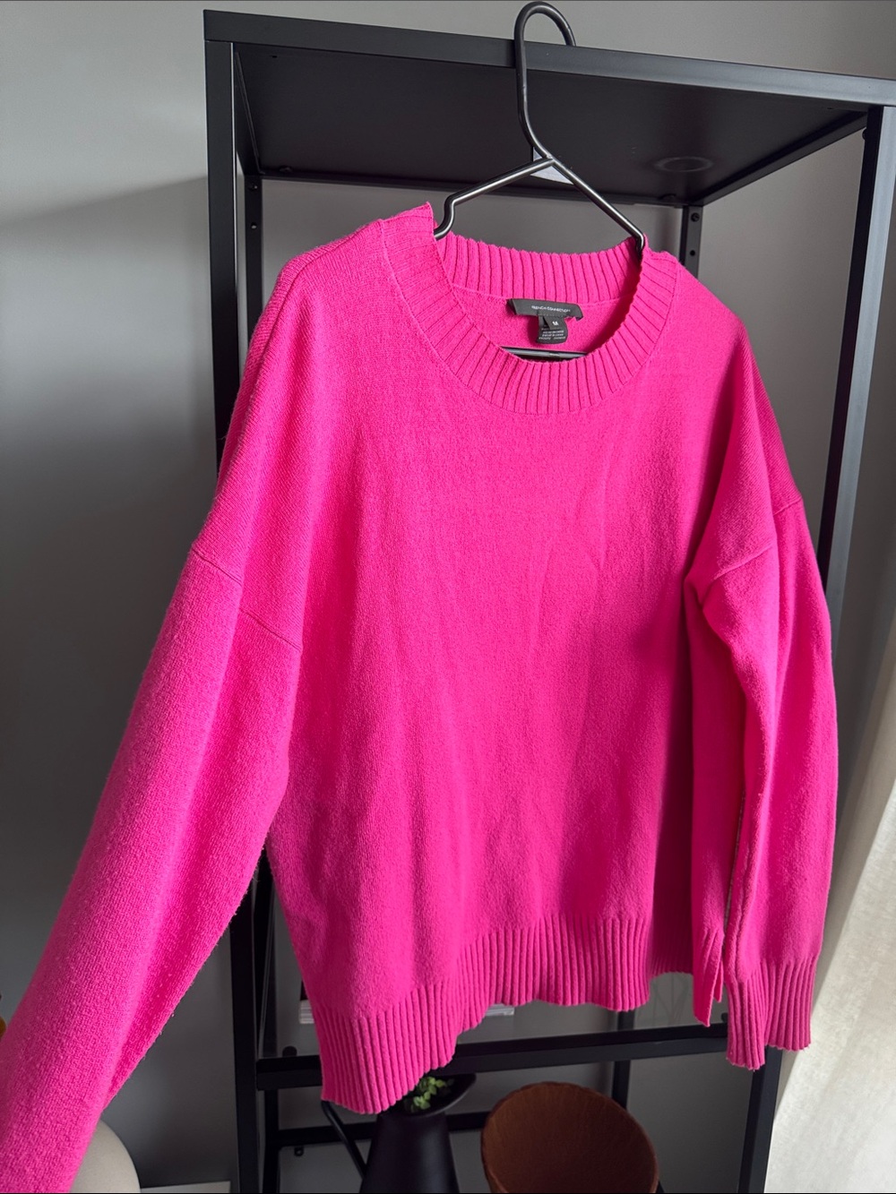 French Connection Hot Pink Crewneck Sweater